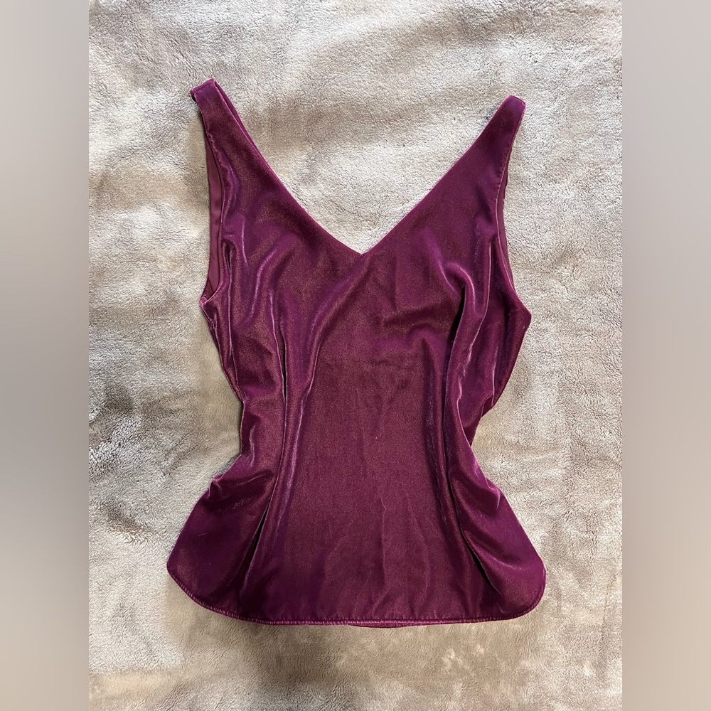 LOFT Loose Fit Plum Velvet Women’s Lined Tank Top Size M EUC